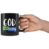 God Over Everything - Blocks - Black 11oz Mug