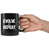 Evolve or Repeat Black 11oz Mug