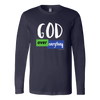 God Over Everything - Blocks - Long Sleeve T-Shirt - Multiple Colors