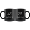 Cost of Peace Black 11oz Mug