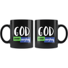 God Over Everything - Blocks - Black 11oz Mug