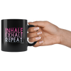 Inhale, Exhale, Repeat Black 11oz Mug
