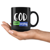 God Over Everything - Blocks - Black 11oz Mug